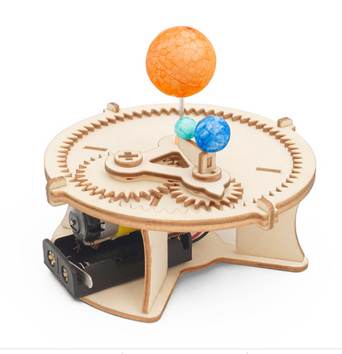 Wood Solar System Globe Earth Sun Moon Model Kids Toys Science Experiment Educational Kit Puzzle Toys For Kids Science Lab