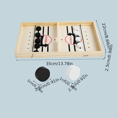 Fast Sling Puck Game,Wooden Hockey Game,Super Foosball Table,Desktop Battle Parent-Child Interaction Winner Slingshot Game,Adults And Kids Family Game Toys