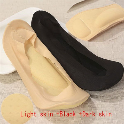 3D Arch Foot Massage Health Care Women Summer Socks Ice Silk Socks Shallow Mouth Silica Gel Invisible Slippers Feet Care